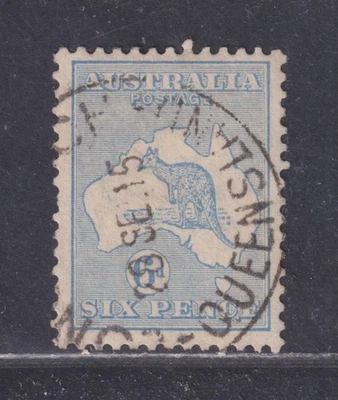 Australia Scott 40 Usado 1915 6d Ultramarine Canguro 2da Marca de Agua SCV $25 Foto 1 de 2