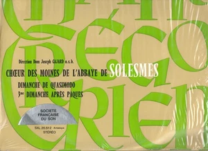 FRANCE 1961 CLASSICAL LP CHANT GREGORIEN DOM JOSEPH GAJARD : ABBAYE DE SOLESMES - Picture 1 of 3