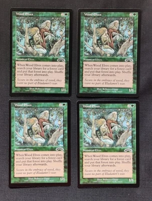 MTG 4x Wood Elves Playset Exodus Magic the Gathering Unplayed See Pics - Image 1 of 2