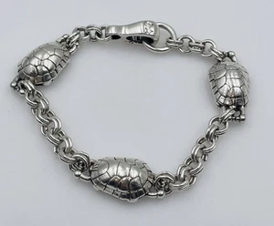 Barry Kieselstein Cord Vintage Sterling Silver Turtle Link Bracelet - Picture 1 of 7