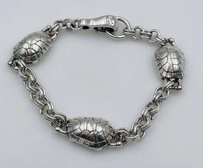 Barry Kieselstein Cord Vintage Sterling Silver Turtle Link Bracelet - Image 1 of 4