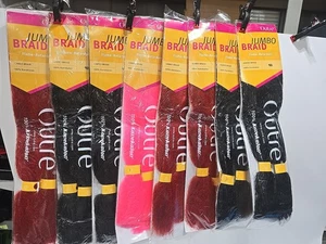 JUMBO BRAID 26" 100% KANEKALON HAIR EXTENSION OUTRE #1 8 Packs Free Shipping - Picture 1 of 5