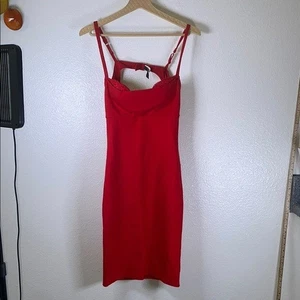 Victoria’s Secret rotes Miraculous BH-Top Kleid 34C | sexy figurbetont Slip - Bild 1 von 15