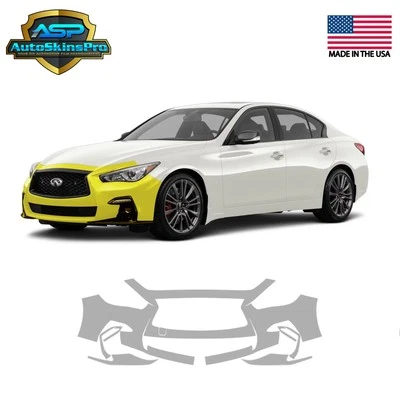 Película de proteção de pintura pré-cortada (PPF) para para-choque dianteiro Infiniti Q50 2016-2024 - Imagem 1 de 4