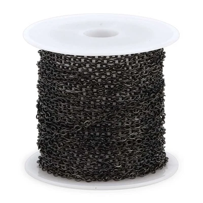 Collar de cadena de eslabones cadena de cable de acero inoxidable para hacer joyas oro/plata Foto 1 de 4