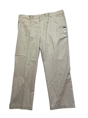 New Men’s Van Heusen Classic Fit Flat Front Tan Khaki Work Pants 42x30 - Image 1 of 3