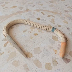 Handgeschnitzte Gelenkfigur Schlange aus Holz 50 cm Spielzeug Sammlerstück - Bild 1 von 7