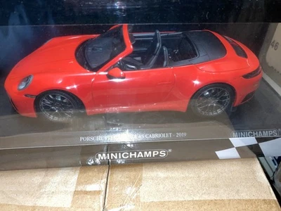 MINICHAMPS 1:18 PORSCHE 911 992 CARRERA 4S CABRIO ORANGE LIM ED 504 PCS SHIP. W. - Immagine 1 di 4