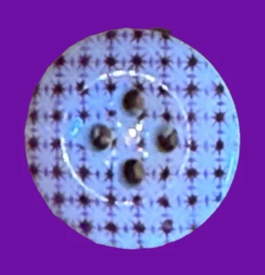 Antique purple china CALICO  button ~ almost  medium size 5/8” #227 - Image 1 of 2
