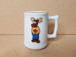 Bullwinkle Beer Stein Style Shot Glass Ceramic Gold Trim 2.25" - Picture 1 of 10