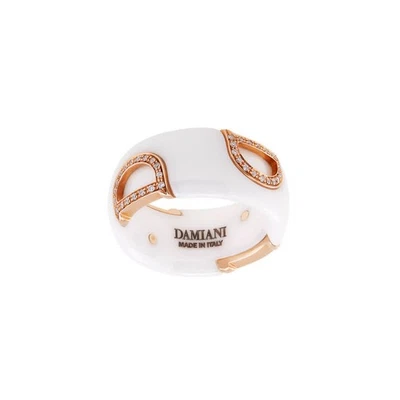 Anillo Damiani D.Icon Damas Cerámica Blanca, Oro Rosa y Diamantes Foto 1 de 3
