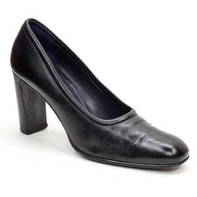 Zapatos de tacón alto de cuero negro 8 AA de la colección Donna Karan para dama Foto 1 de 4