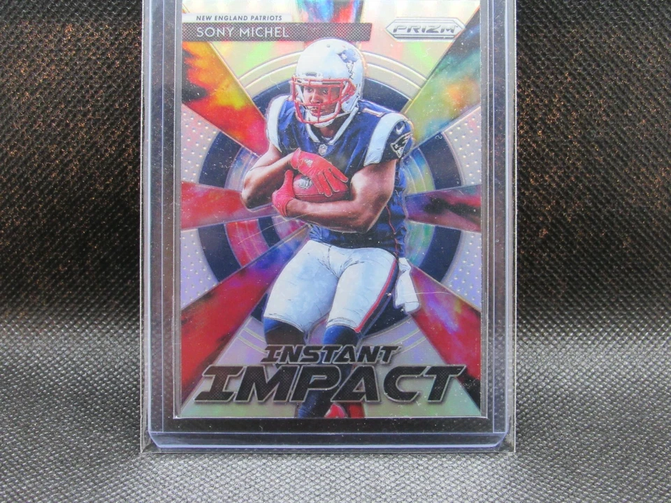 2018 PRIZM IMPACT SONY MICHEL REFRACTOR ROOKIE CARD # 11 TRADED RAMS RB - Image 1 of 1
