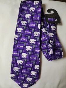 Eagle Wings Kansas State Wildcats Silk Purple And White Tie - Picture 1 of 2