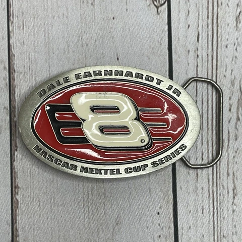 Dale Earnhardt Jr Belt Buckle NASCAR Nextel Cup Series 2004 Y2K Silver Metal Cover