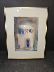 Signiertes Madeleine Vallier Aquarell Gemälde mit dem Titel "Alte Straße in Amalfi" #103 - Bild 1 von 11