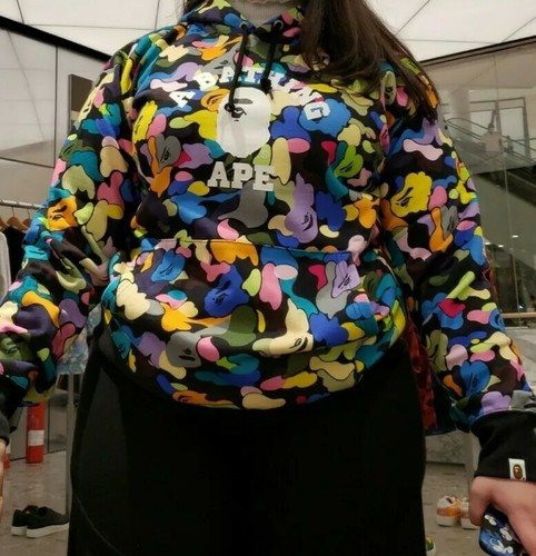 A BATHING APE (BAPE) FELPA CON CAPPUCCIO DA BAGNO SCIMMIA XL UNISEX MAGLIONE BAPE DUBAI UAE BORSA RICEVUTA STILE LIMITATO