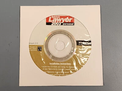NOLO Quicken Lawyer 2003 Personal Windows 95/98/200/Me/XP Install CD-ROM - Image 1 of 2