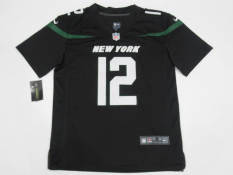 NWT Joe Namath #12 New York Jets Men's Game Throwback Jersey Black Cover