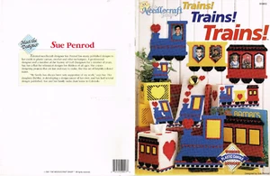 Plastic Canvas Trains Train Pattern Leaflet Tissue Box Light Switch Cover Penrod - Picture 1 of 1