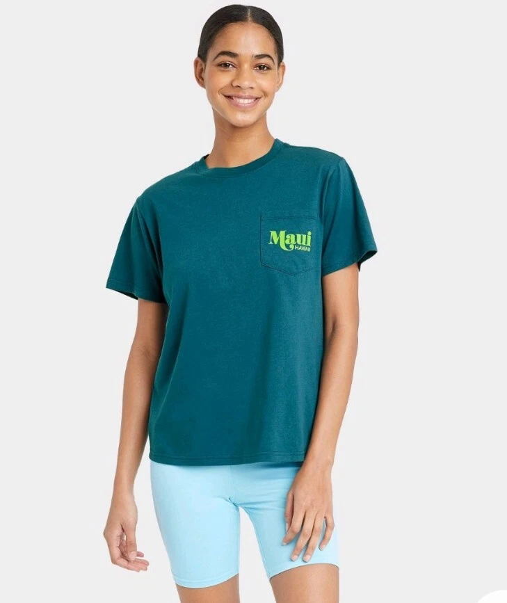 Woman's Maui Hawaii Aloha Graphic T-Shirt, Size XS Front Pocket  - Image 1 of 4