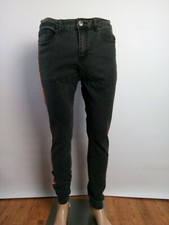 Vintage Liquor N Poker Men`s Jeans Size 32 Black Denim Orange Striped Comfort