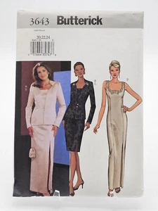 Butterick Sewing Pattern 3643 SZ 20-24 Misses Princess Seamed Jacket & Dress UC - Picture 1 of 3