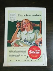 Coca-Cola Coca-Cola 1940 vintage tómate un minuto para actualizar anuncio a color a página completa - 1221 - Imagen 1 de 1