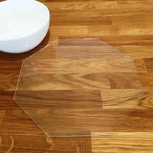 Octagon Shaped Clear Gloss Acrylic Placemats, Sets 4, 6 or 8, 23.5cm 9.5" - Picture 1 of 3