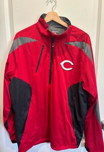 Cincinnati Reds Antigua Quarter Zip Jacket Size L MLB Baseball Coat Windbreaker - Picture 1 of 5