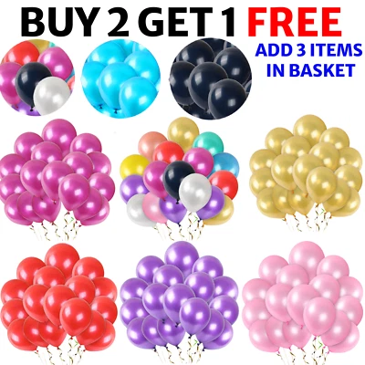 100 peças balões de látex metálico brilhante hélio balões de casamento balões de festa - Imagem 1 de 4