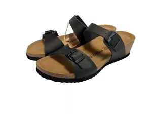 Project Cloud Beaula 2 Strap Sandal Memory Foam W US 7 New With Tags Black - Picture 1 of 6
