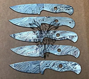 Lot of 5 Damascus Steel Blank Blade Knife For Knife Making Supplies (SU-103) - Picture 1 of 7