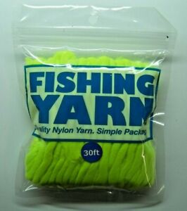 Fishing Yarn Chartreuse Fat Egg Yarn 30 Feet Trout Salmon Steelhead NWT #FY30-15