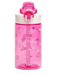 Barbie 16 Unzen Trinkflasche mit Strohhalm, Schnappverschluss und Tragegriff - Bild 1 von 3