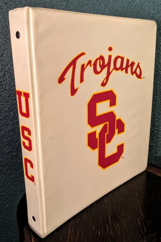 VTG USC Trojans Three Ring Binder University Southern California Retro Cover