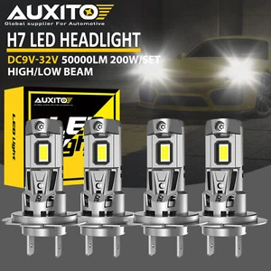 4Pcs H7 LED Headlight Combo Bulbs Kit High + Low Beam 6500K Super White Bright - Picture 1 of 12