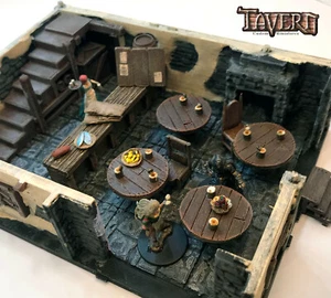 4 mesas de taberna ¡con venta! Taberna de terreno 100 % hecha a mano para D&D Pathfinder - Imagen 1 de 5