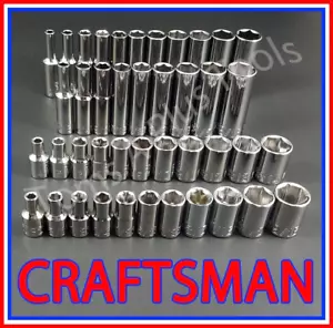 CRAFTSMAN 42pc Short & Deep 1/4 SAE METRIC MM 6pt ratchet wrench socket set - Picture 1 of 4