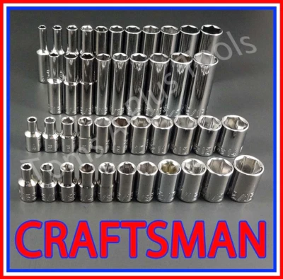 CRAFTSMAN 42pc Short & Deep 1/4 SAE METRIC MM 6pt ratchet wrench socket set - Image 1 of 4
