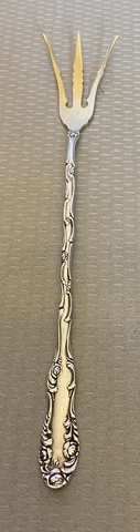 Towle Sterling Silver Old English Bib Lettuce Fork 1892 gold washed 9" no mono Cover