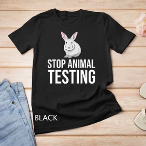 Camiseta unisex activista por los derechos de los animales Stop Animal Testing Rabbit for Animal Rights - Imagen 1 de 15