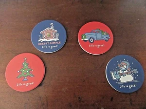 NWT LIFE IS GOOD COLORFUL COASTERS WITH WINTER/HOLIDAY SCENES....GREAT GIFT (4) - Picture 1 of 6