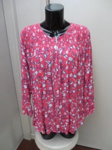 JUMP AUSTRALIA RED FLORAL SMOCK TOP LONG SLEEVE BLOUSE  SIZE 16 - GUC - Bild 1 von 15