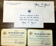 Spiro Agnew US Senate Vice President Gallery Tickets c1970 Signed Card Envelope