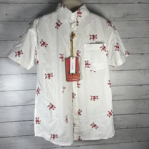 NWT Eighth Avenue Men’s Small Santa Christmas Party Holiday Button Down Slim Fit - Picture 1 of 12