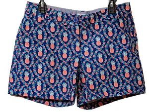 Crown & Ivy Blue Pineapple Shorts- Multicolored- Caroline- Women's Size 8 - Picture 1 of 4
