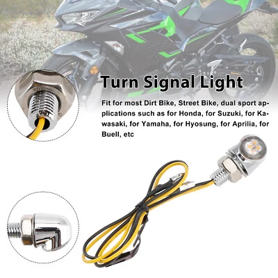 12V LED Turn Signal Indicator Light 8mm Universal Motorcycle For Honda Chrome Foto 1 de 4