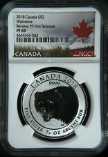 2018 Canada $2 3/4 Oz .9999 Wolverine NGC PF69 Reverse PF- First Releases