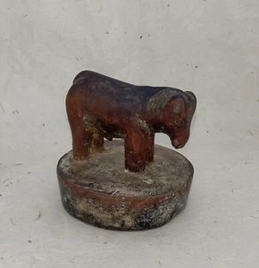 Antike primitive Butterkanne Theki Deckel aus Holz aus Nepal, TL - Bild 1 von 5